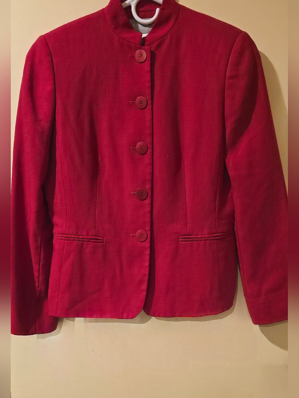 Liz Claiborne 100% Wool Red Jacket, 6P EUC